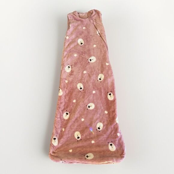 Deux Par Deux  Printed Plush Sleep Sack Mauve Bears Size 18-36 Months 2.0 TOG - Picture 1 of 4